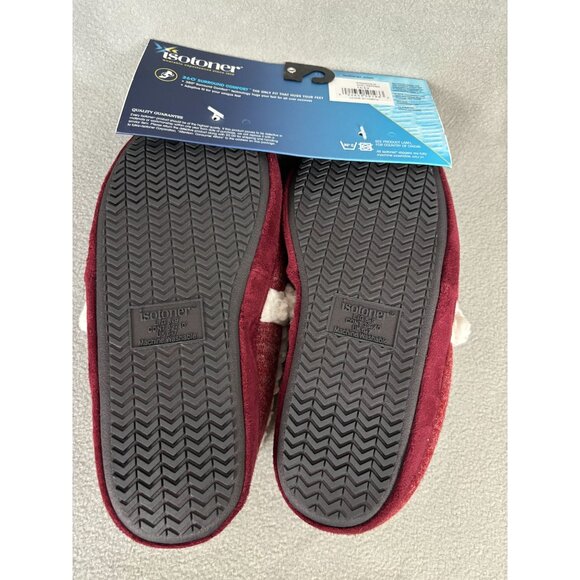 Isotoner Women's Marisol Closed Back Slippers Red Chili Pepper Size L 8/9 NWT's - Picture 7 of 8